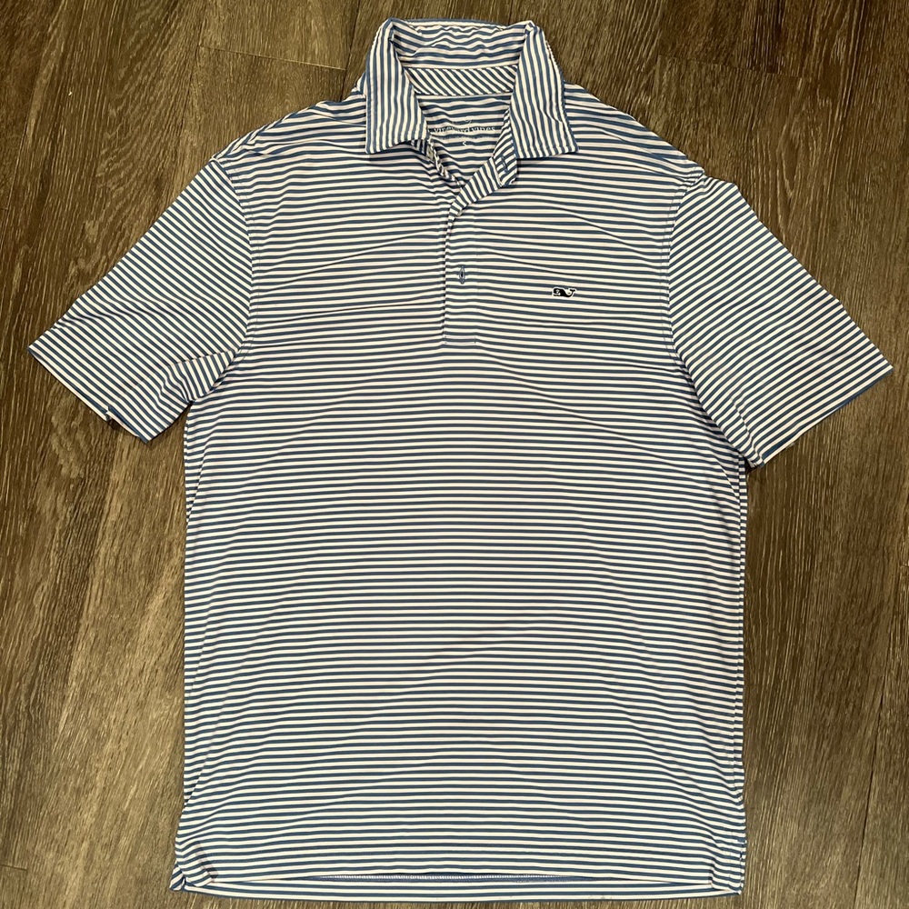 Blue and White Vineyard Vines Polo - Men’s Small